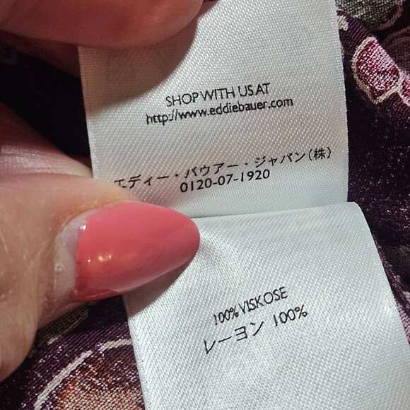 Eddie Bauer Womens 4X Purple Floral Rayon Maxi Dress With Button Front & Long Sl - Picture 9 of 16